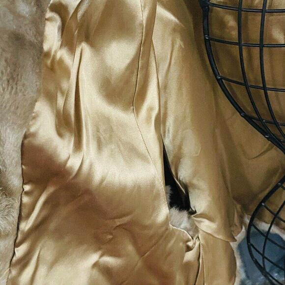 Vintage Tissavel Womens Fur Coat Brown Shawl Collar Hook Front One Size - Picture 5 of 5